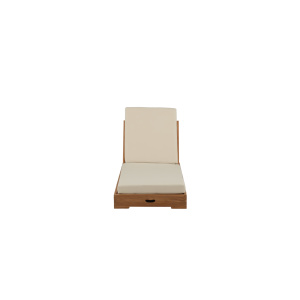 Sunbed - Teak golden inc Beige Cushion