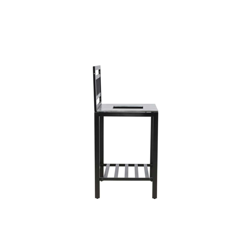 Alicante garden kitchen table with hole black/fiber concrete