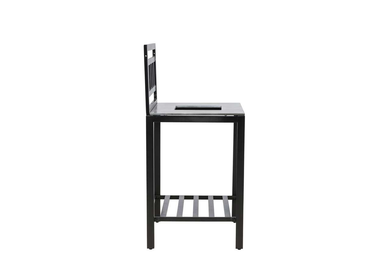 Alicante garden kitchen table with hole black/fiber concrete