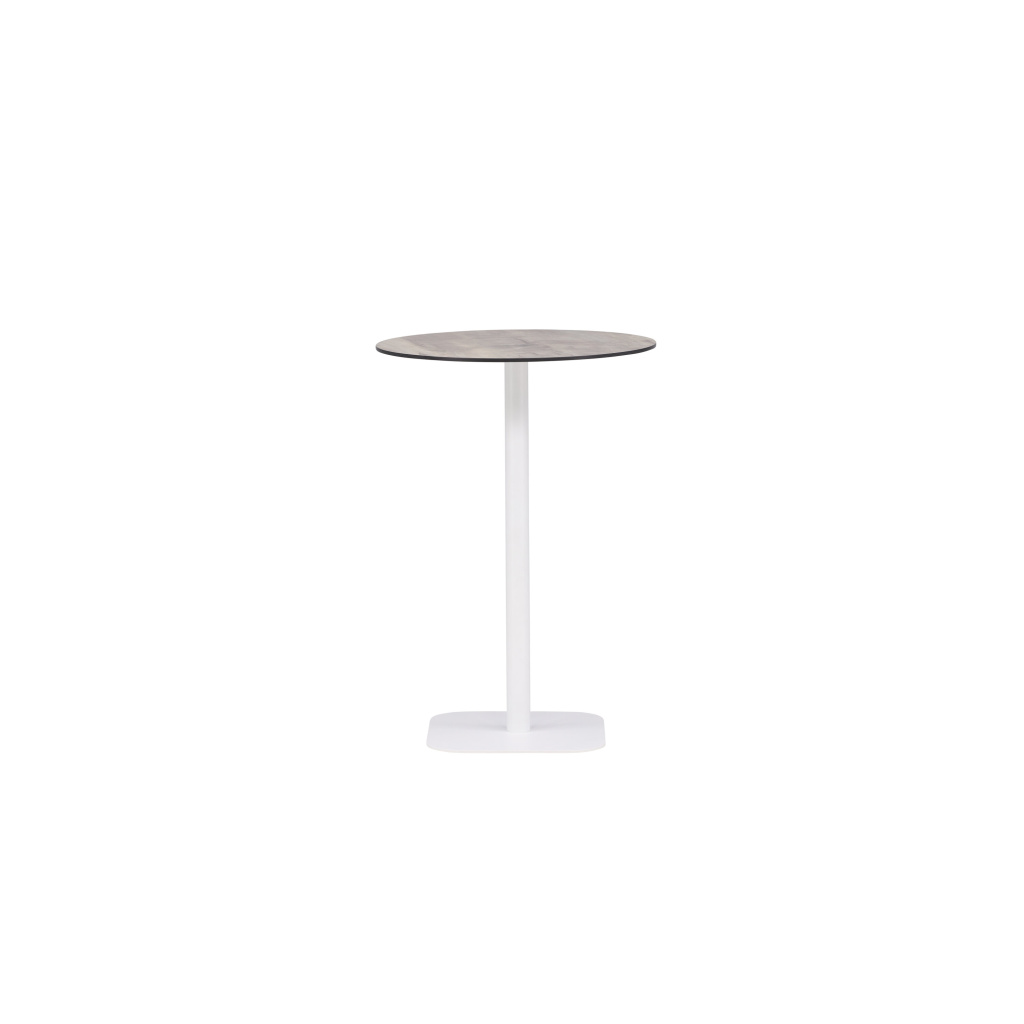 Milano Bartable Steel - Vit / Runt ø70