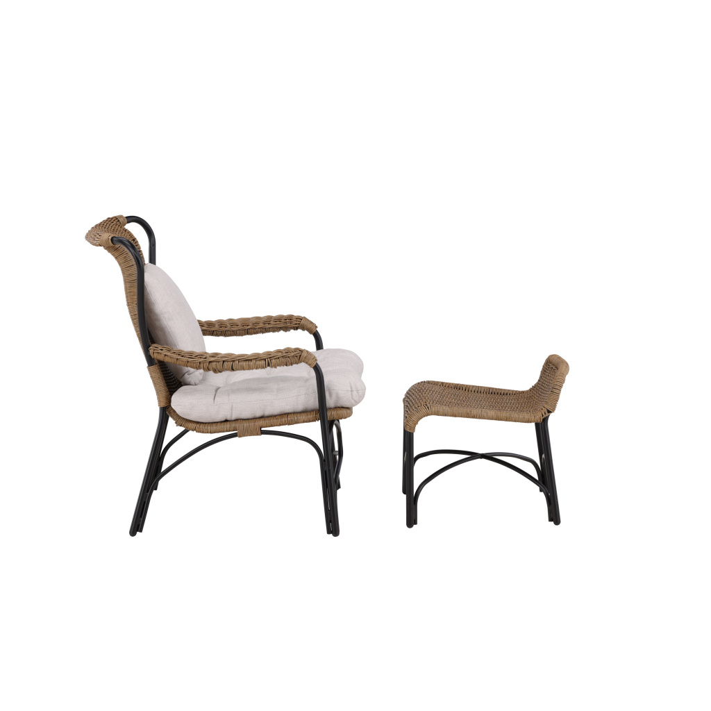 Loreto Loungechair Svart - Nature Rattan