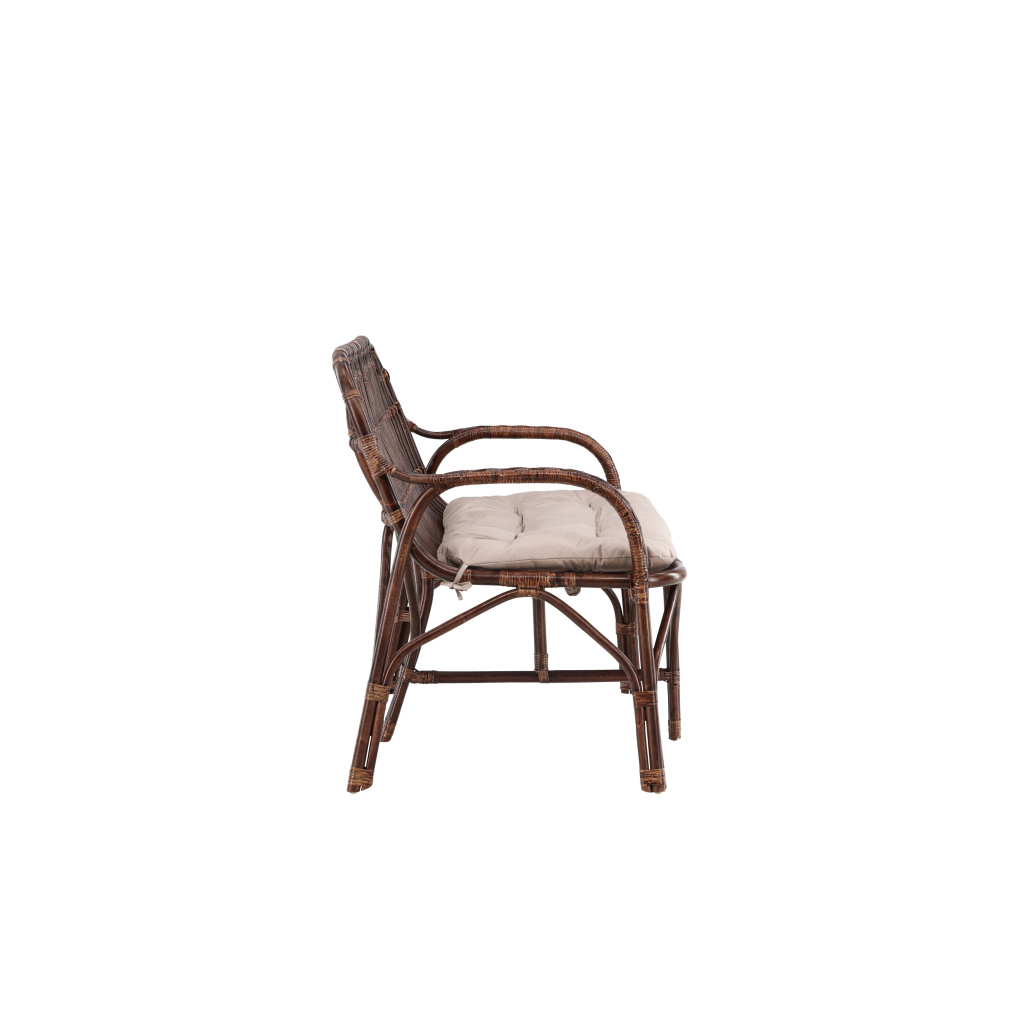 Nella Soffa Rattan - Dark walnut / Beige | Soffgrupp
