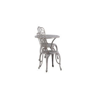 Nandin Cafetset Aluminium - Silver / 2 chairs | table round ø60**
