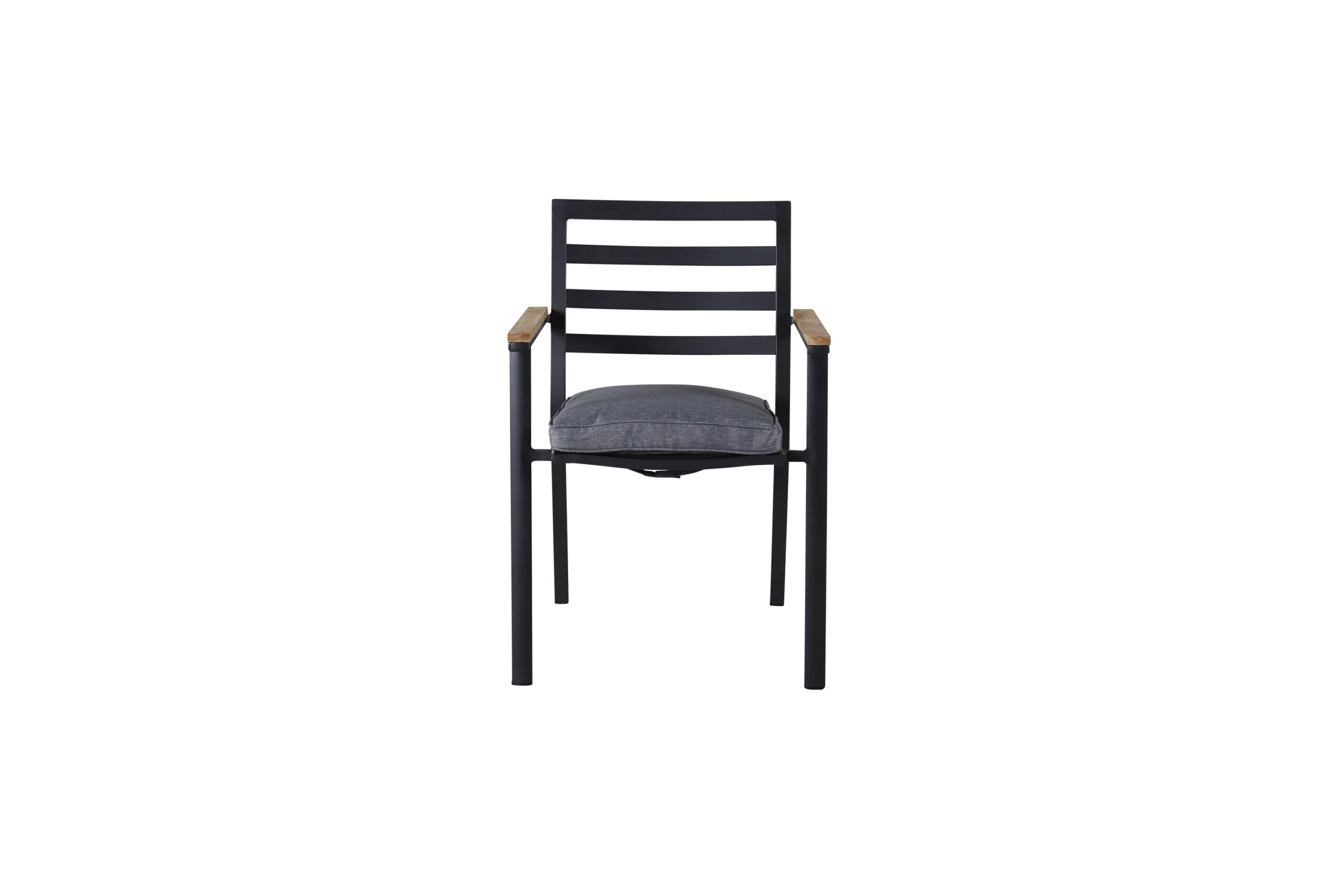 Brasilia Karmstol (Stapelbar) - Svart Alu / Teak