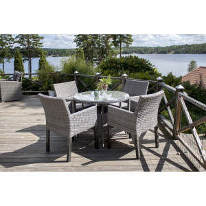 Volta Bord ø 90 - Grey/Glas