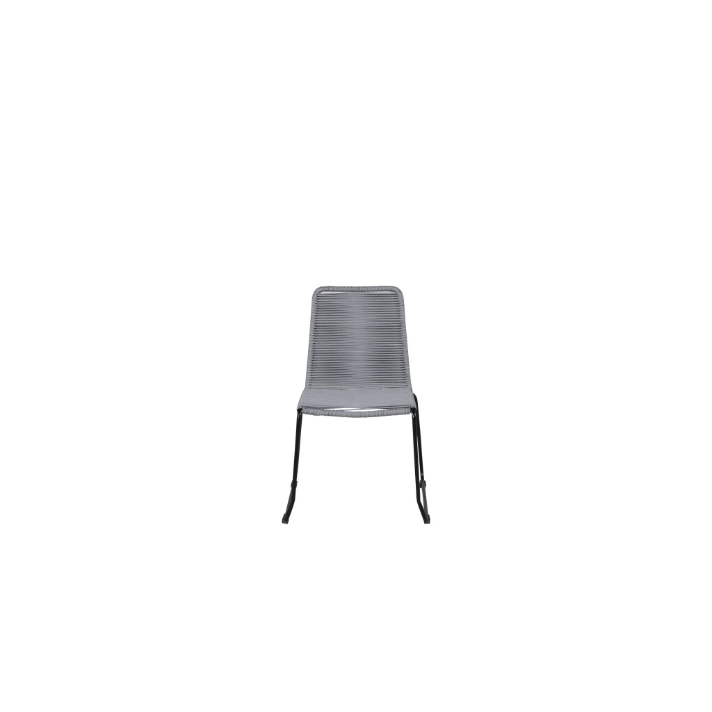 Lindos stapelstol - Svart Alu / Grey Rope