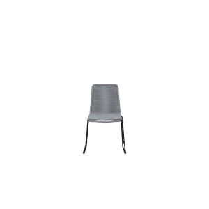 Lindos stapelstol - Svart Alu / Grey Rope