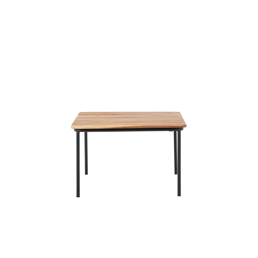 Penh Soffatable Steel - Svart / Akacia / Rektangulär 65*100*40 | Soffgrupp