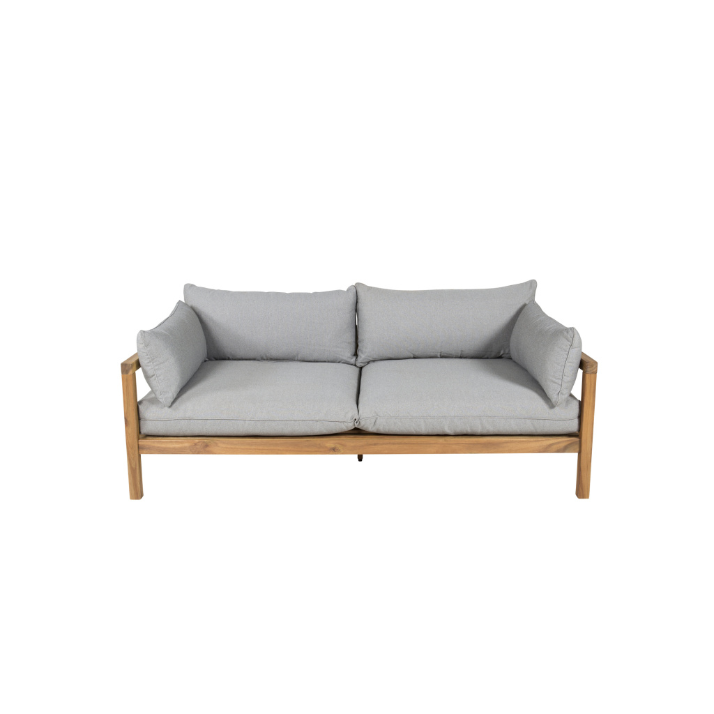 Marion Double Soffa Bänk - Grey Tyg / Akacia | Soffgrupp