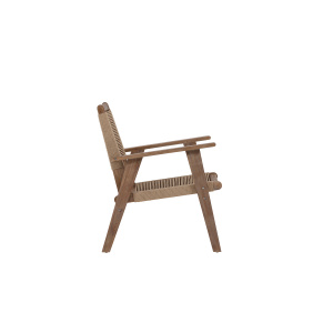 Peter Loungechair Akacia - Dark brown / Beige