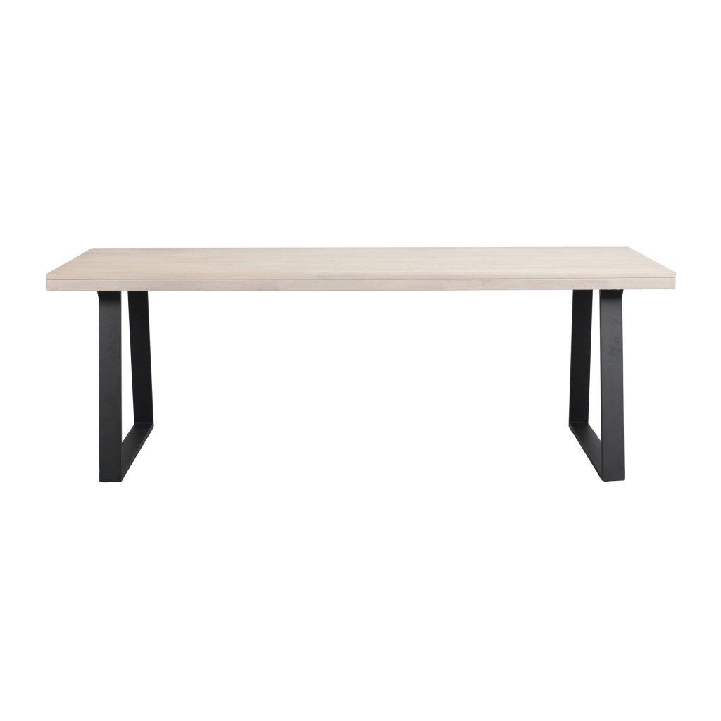 Brooklyn matbord 220x95 vitpigm ek/U-ben svart met