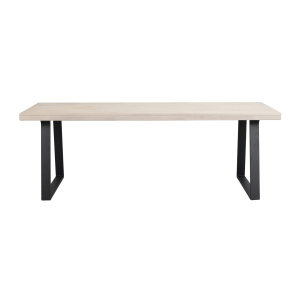 Brooklyn matbord 220x95 vitpigm ek/U-ben svart met