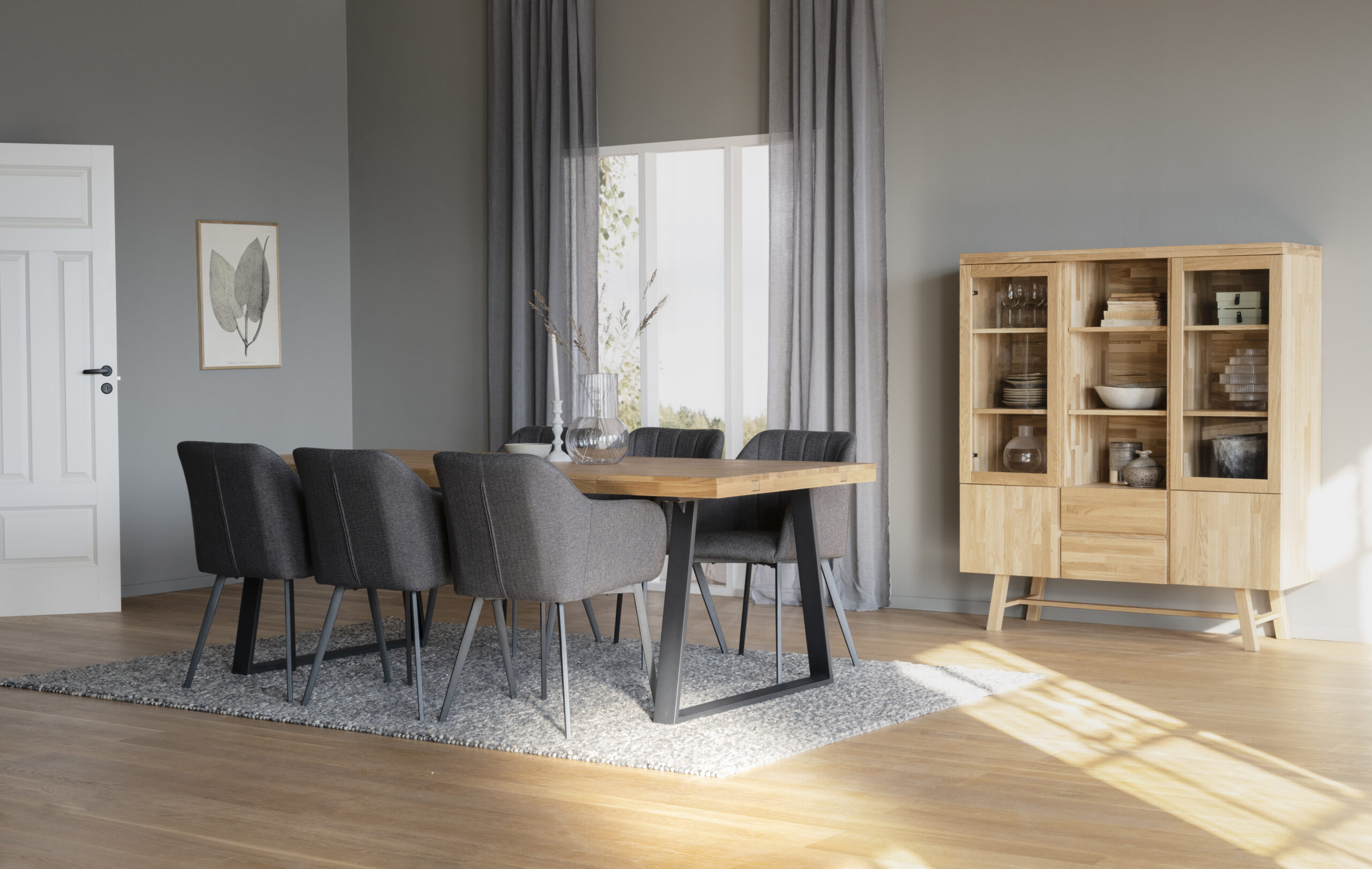 Brooklyn matbord 220x95 ek/U-ben svart met - Bild 2