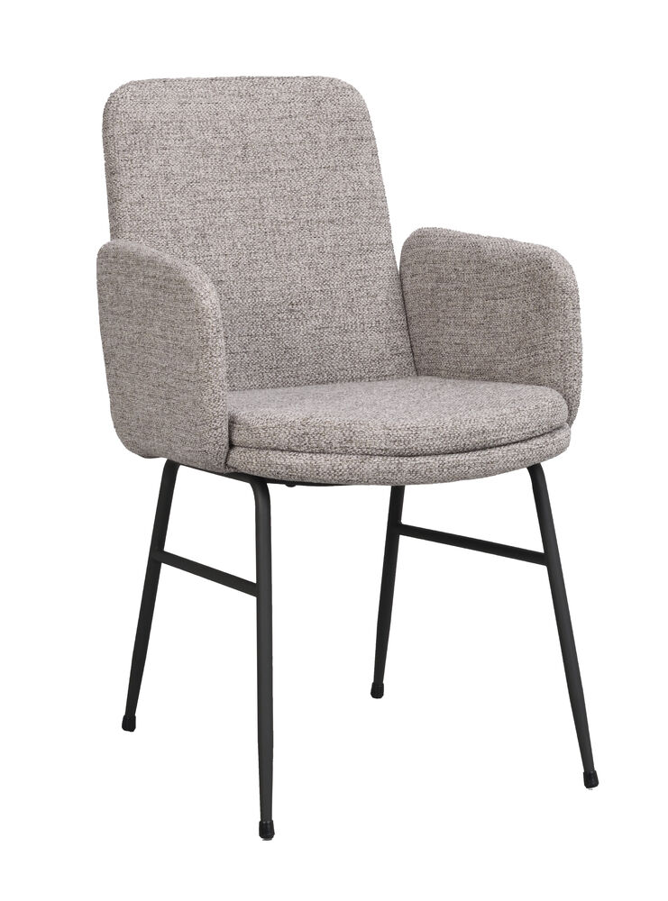 Conklin karmstol mörkbeige tyg/svarta metallben