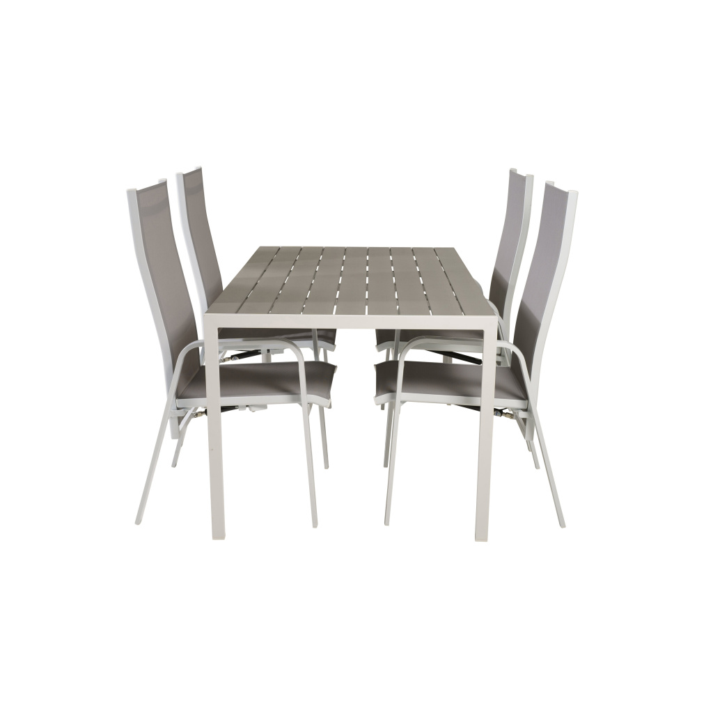 Break Matbord - Vit Alu / Grey Aintwood - 150*90+Copacabana Recliner Chai | Matgrupp
