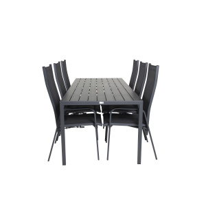 Break Matbord - 205*90 - Svart Alu / Svart Aintwood+Copacabana Recliner Cha | Matgrupp