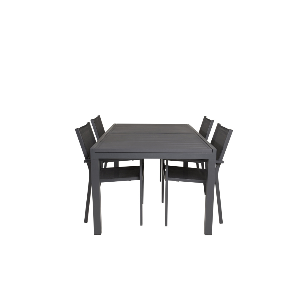 Marbella Bord 160/240 - Svart/Svart - Copacabana stapelstol - Svart/Svart 4