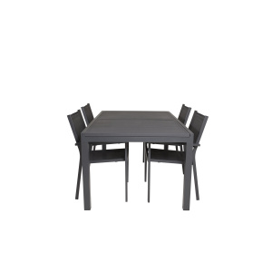 Marbella Bord 160/240 - Svart/Svart - Copacabana stapelstol - Svart/Svart 4