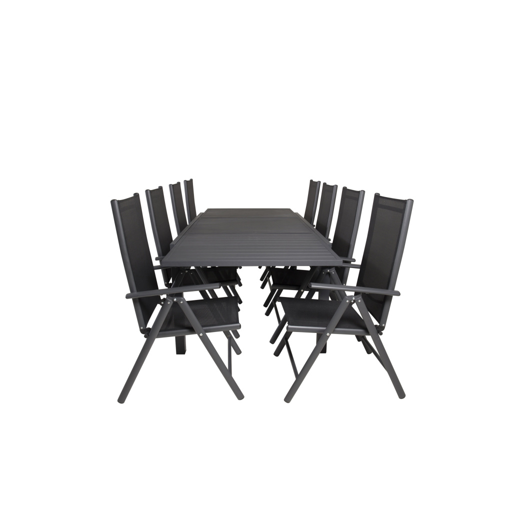 Marbella Matbord 160/240*100*H75 - Svart+Break 5:pos Stol | Matgrupp | Stol för matbord