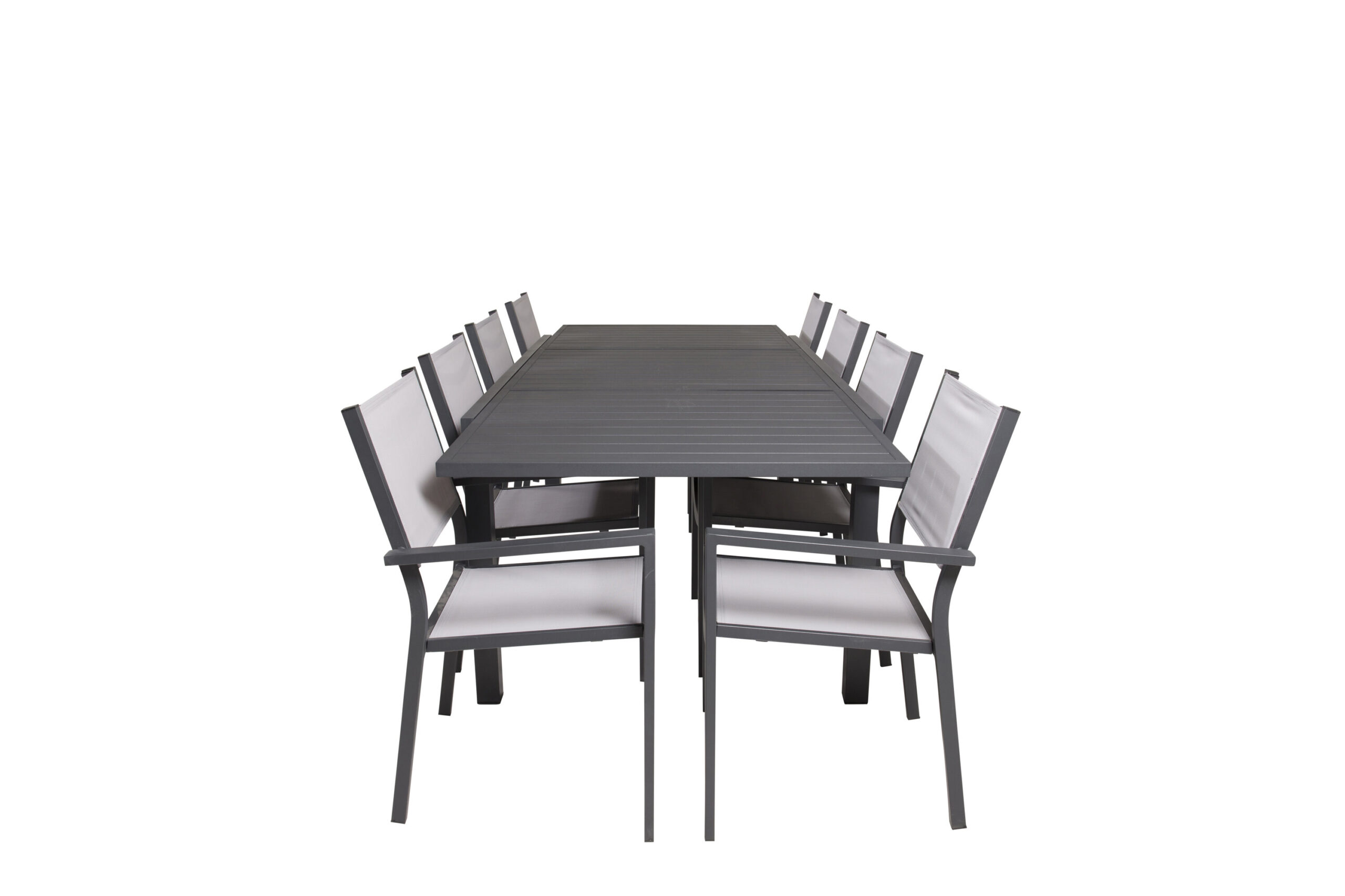 Marbella Matbord 160/240*100*H75 - Svart+Copacabana Arm Stol (stackable) | Matgrupp | Stol för matbord