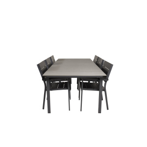 Levels Bord 229/310 - Svart/Grey - Levels Stol (stackable) - Svart Alu / Svart Aintwood 6 | Stol för matbord