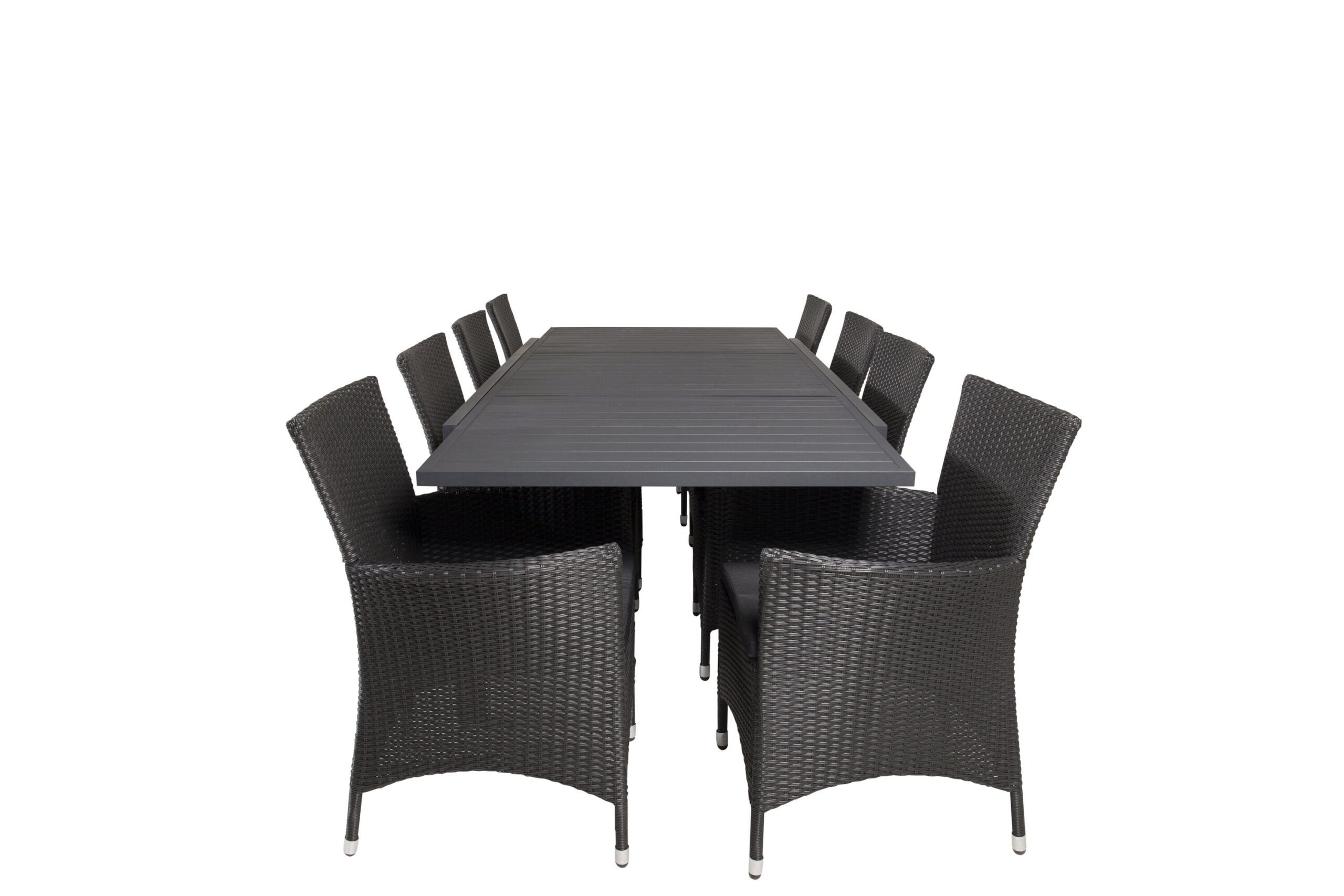 Marbella Matbord 160/240*100*H75 - Svart+Knick Arm Stol | Matgrupp | Stol för matbord