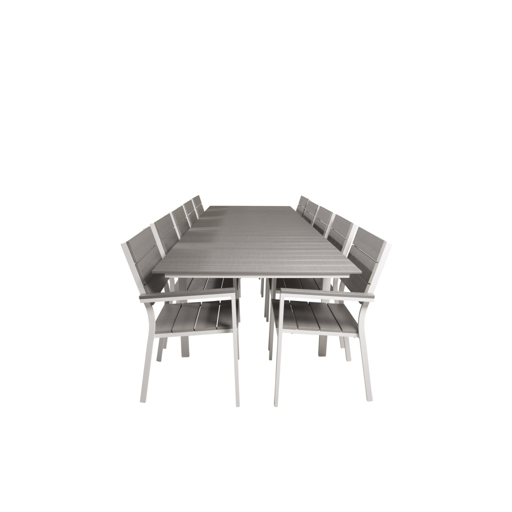 Levels Bord 229/310 - Vit/Grey - Levels Stol (stackable) - Vit Alu / Grey Aintwood 10 | Stol för matbord