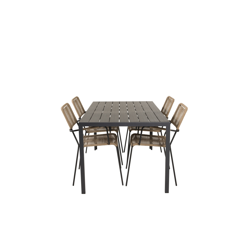 Break Matbord - 150*90 Svart Alu / Svart Aintwood | Lindos - Fåtölj | Matgrupp