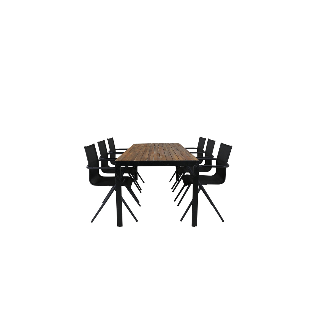 Bois Middag table 205*90cm - Svart Legs / Akacia | Alina Middag Stol | Stol för matbord