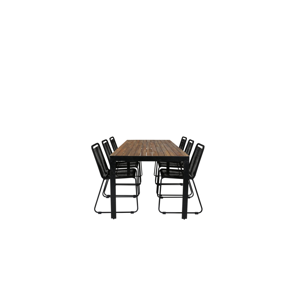 Bois Middag table 205*90cm - Svart Legs / Akacia | Lindos stapelstol