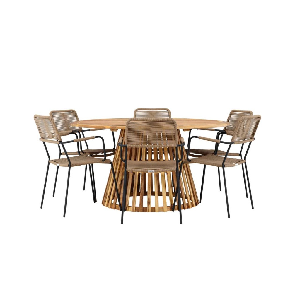 Tucumán Matbord - Akacia Ø120 cm | Lindos - Fåtölj | Matgrupp