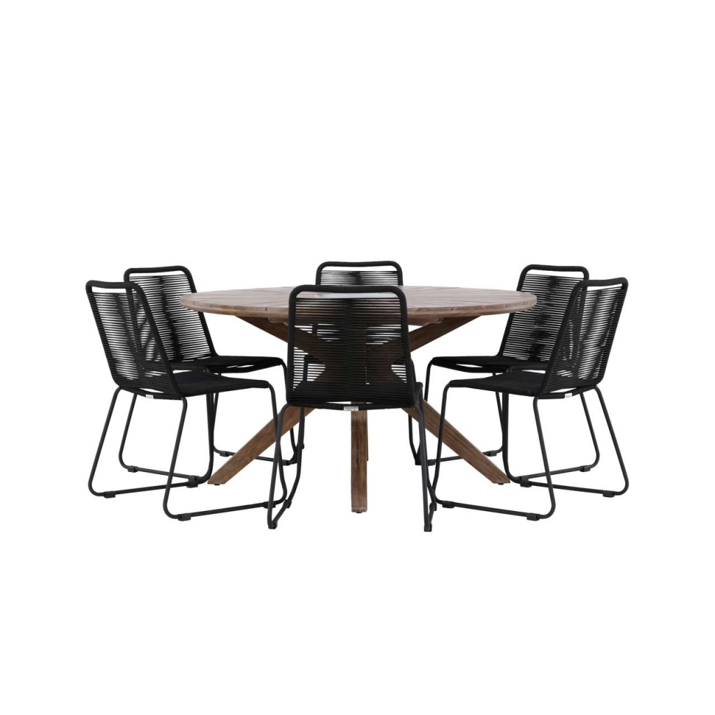 Rosario Matbord- Teak Ø140 | Lindos stapelstol | Matgrupp
