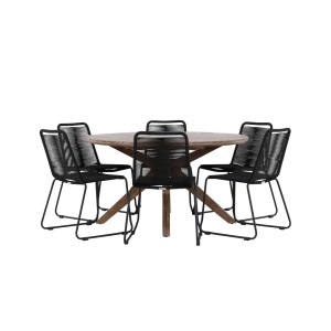 Rosario Matbord- Teak Ø140 | Lindos stapelstol | Matgrupp