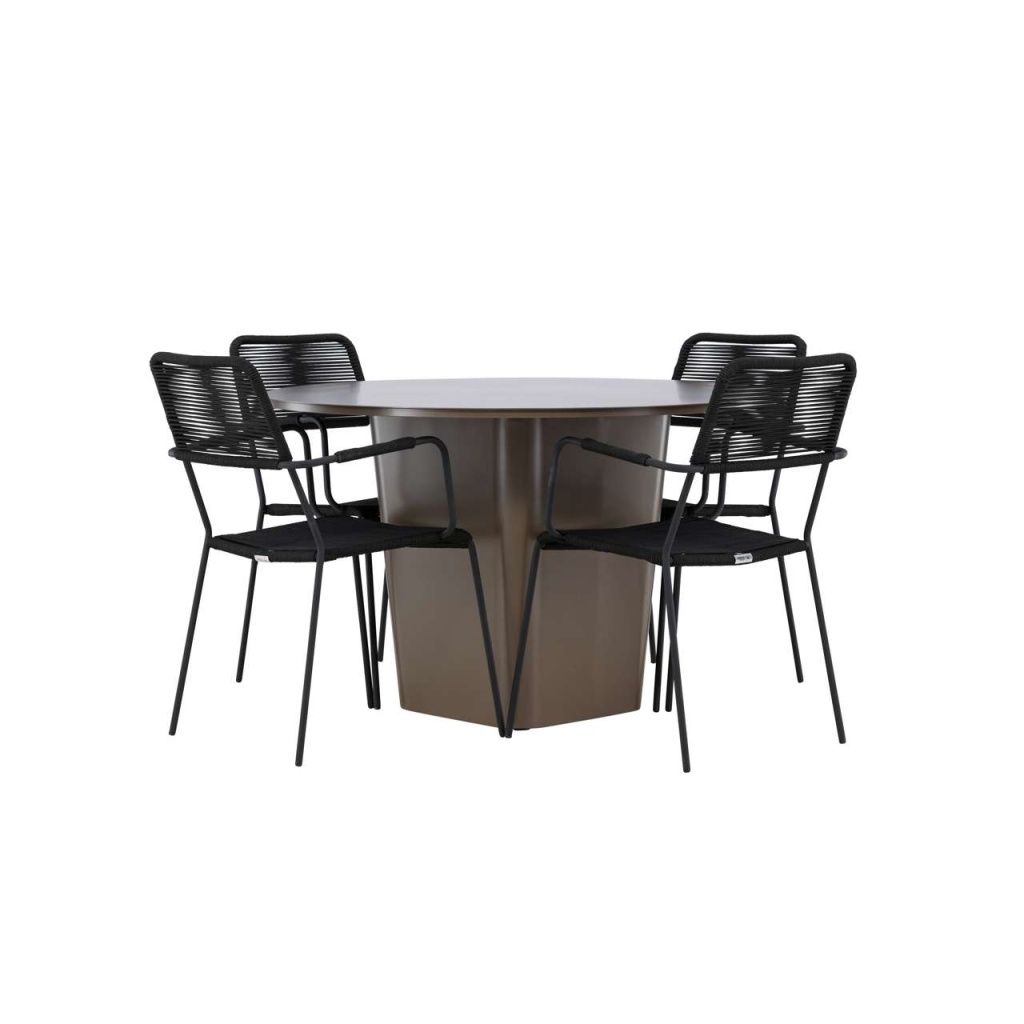 Santa Fe Matbord Ø120 cm - Roasty | Lindos Fåtölj | Matgrupp