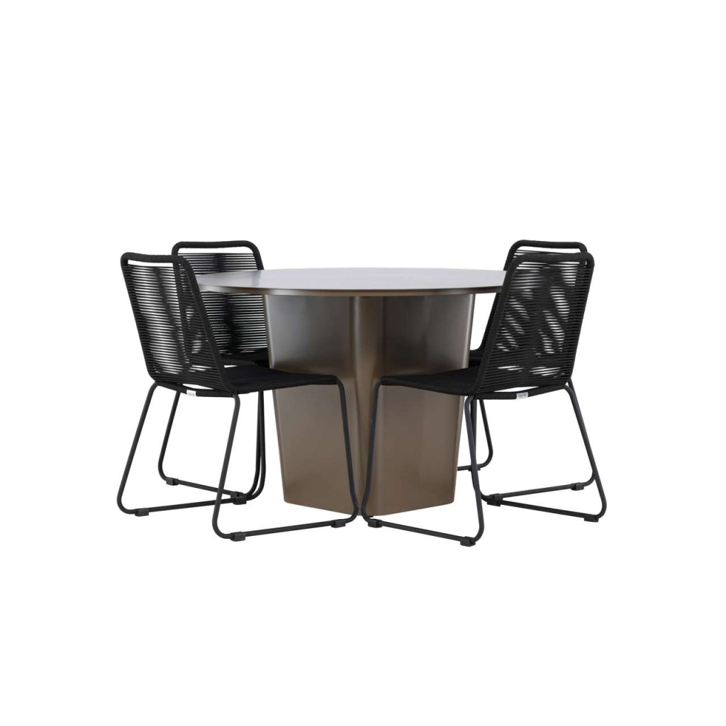 Santa Fe Matbord Ø120 cm - Roasty | Lindos stapelstol | Matgrupp