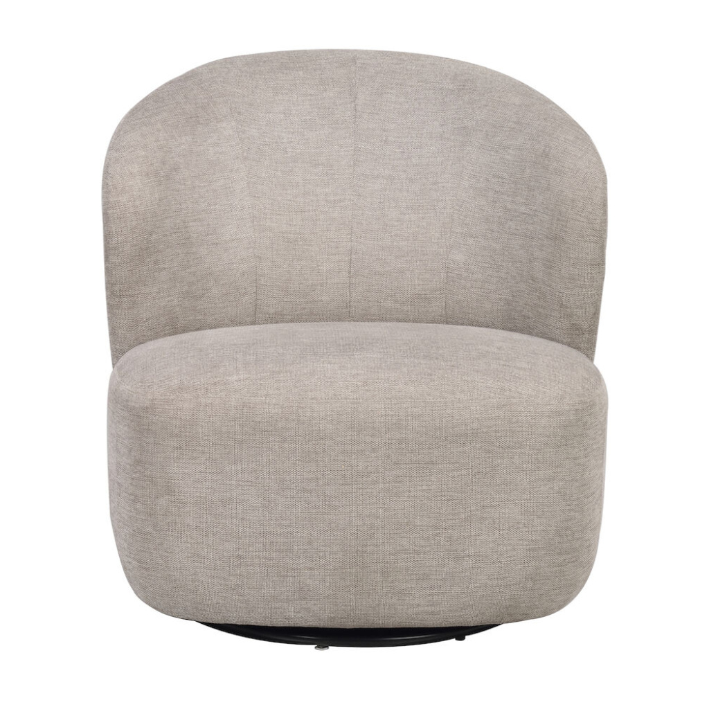 Roselawn fåtölj beige tyg snurr