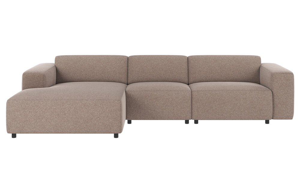 Willard soffa 4-sits-schäslong V beige tyg Brenda