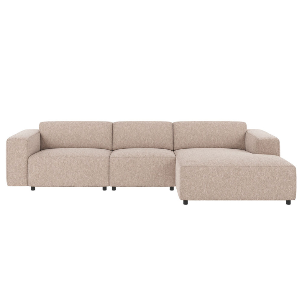 Willard soffa 4-sits-schäslong H ljusbeige tyg Alice