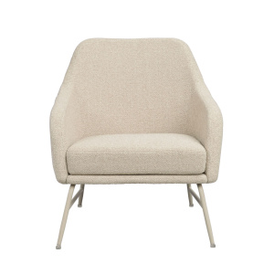 Eldwin fåtölj beige tyg/beige metall