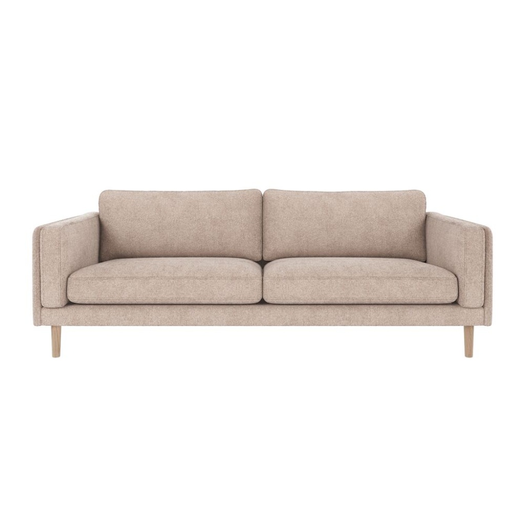 Braden soffa 3-sits ljusbeige tyg Greg 3 /vitpigment ekben