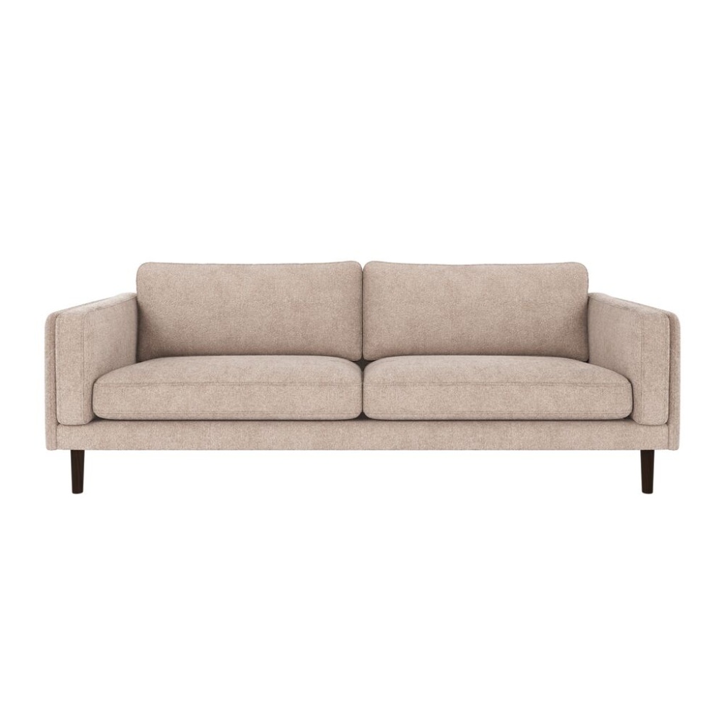 Braden soffa 3-sits ljusbeige tyg Greg 3 /bruna ekben