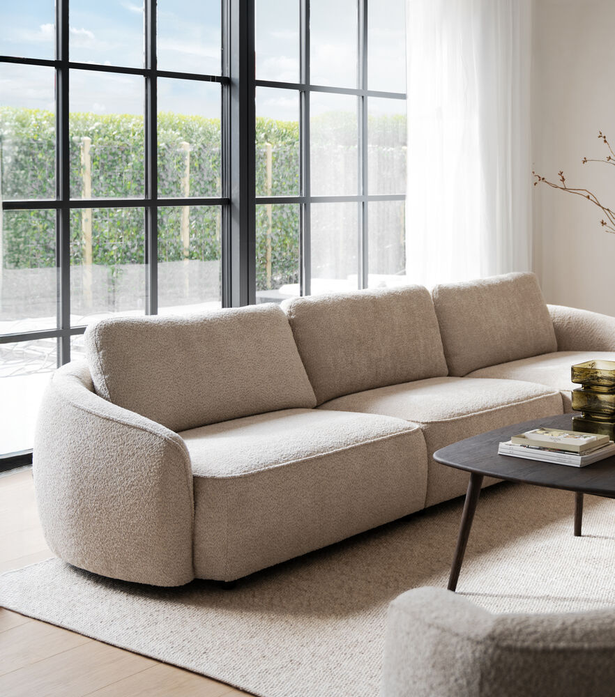 Dermot fåtölj ljusbeige tyg Anna - Bild 5