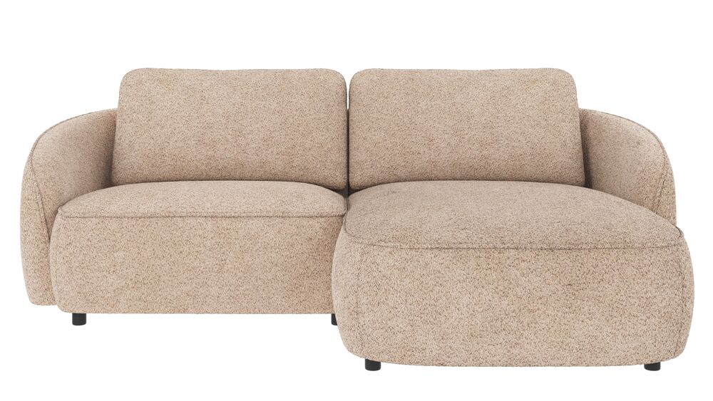 Norris soffa 3-sits-schäslong H ljusbeige tyg Anna