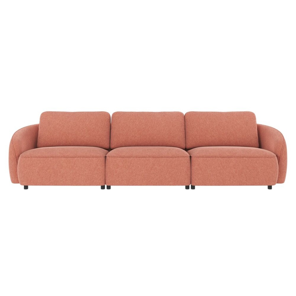 Norris soffa 4-sits rött tyg Brenda #52