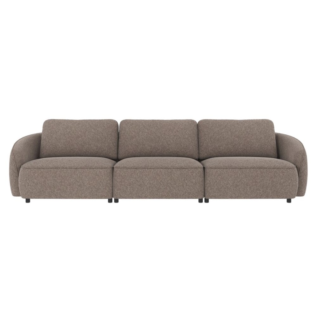 Norris soffa 4-sits mörkbeige tyg Bobby 4