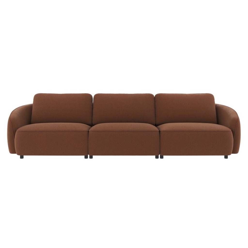 Norris soffa 4-sits rött tyg Rita #96