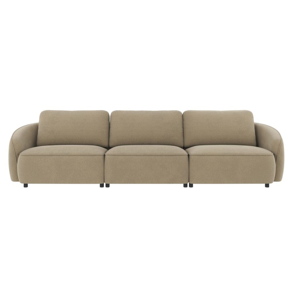 Norris soffa 4-sits mörkbeige tyg Rita #109
