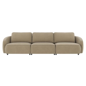 Norris soffa 4-sits mörkbeige tyg Rita #109