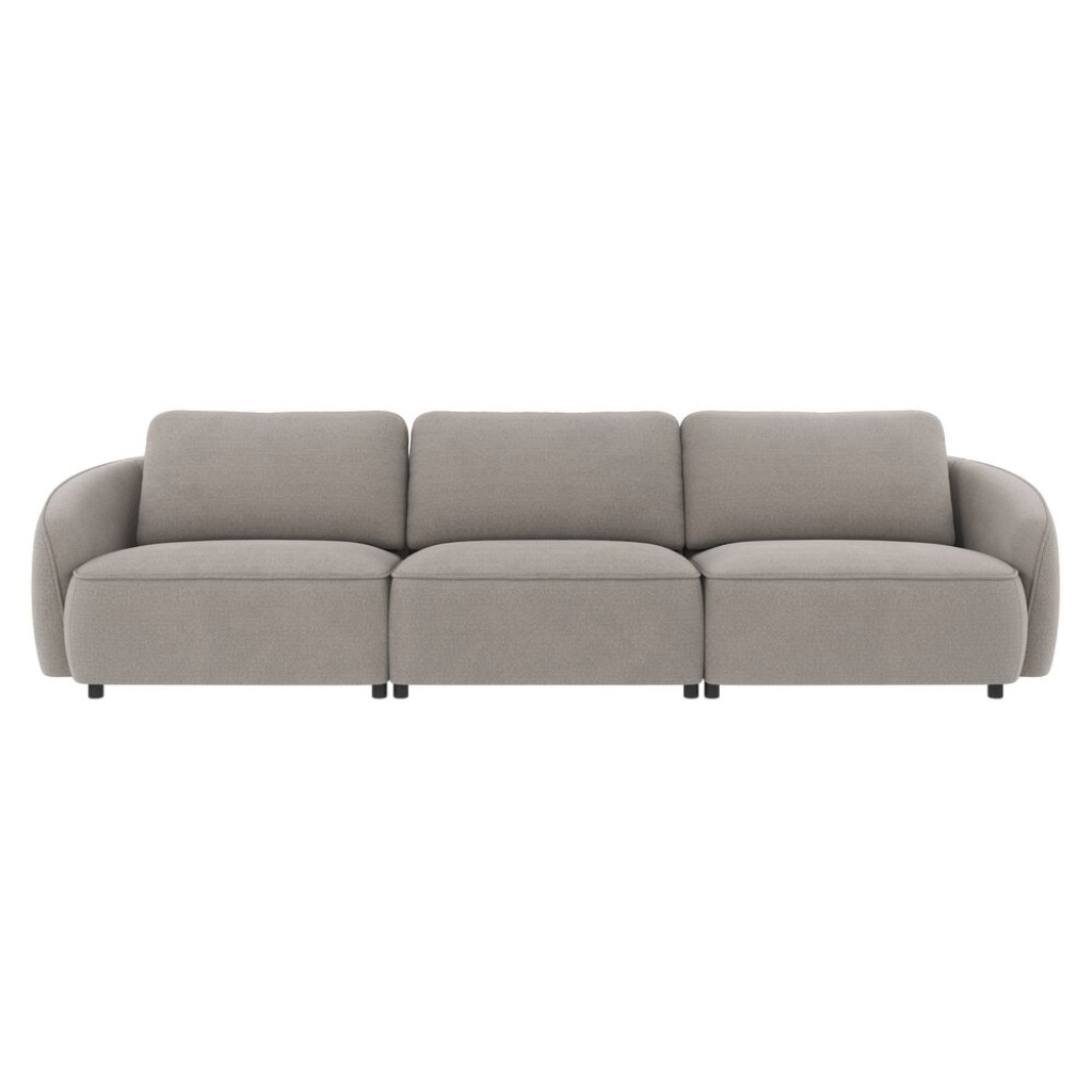 Norris soffa 4-sits ljusgrått tyg Rita #167