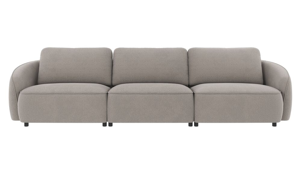 Norris soffa 4-sits ljusgrått tyg Rita #167